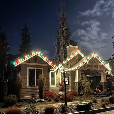 christmas lights on home